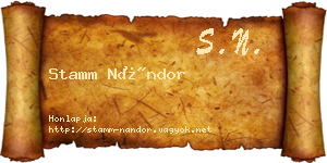 Stamm Nándor névjegykártya