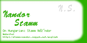 nandor stamm business card